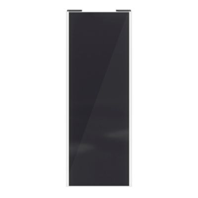 Porte de placard coulissante noir profil blanc GoodHome Arius H. 248,5 x L. 92.2 cm + amortisseurs