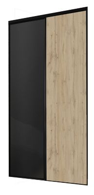 Porte de placard coulissante Optimum décor chêne et noir 180 x 250 cm vendue par 2