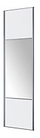Porte de placard coulissante structurée miroir blanc Form Valla 62,2 x 247,5 cm