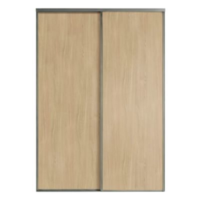Porte de placard coulissante vendue par 2 Elegancia décor chêne 150 x 250 cm