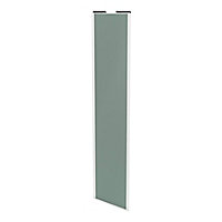 Porte de placard coulissante vert de gris profil blanc GoodHome Arius H. 248,5 x L. 62.2 cm + amortisseurs