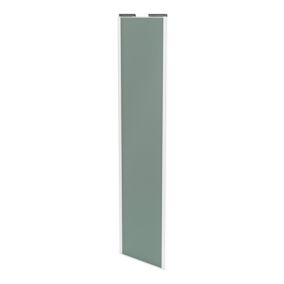 Porte de placard coulissante vert de gris profil blanc GoodHome Arius H. 248,5 x L. 62.2 cm + amortisseurs