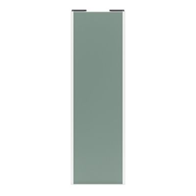 Porte de placard coulissante vert de gris profil blanc GoodHome Arius H. 248,5 x L. 77.2 cm + amortisseurs