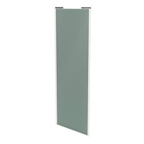 Porte de placard coulissante vert de gris profil blanc GoodHome Arius H. 248,5 x L. 92.2 cm + amortisseurs
