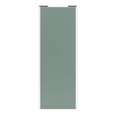 Porte de placard coulissante vert de gris profil blanc GoodHome Arius H. 248,5 x L. 92.2 cm + amortisseurs