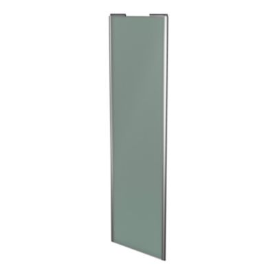Porte de placard coulissante vert de gris profil gris GoodHome Arius H. 248,5 x L. 77.2 cm + amortisseurs