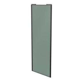 Porte de placard coulissante vert de gris profil noir GoodHome Arius H. 248,5 x L. 92.2 cm + amortisseurs