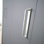 Porte de placard pliante métal gris Kazed 77,5 x 242 cm