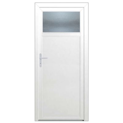 Porte de service 1/4 vitrée PVC 90 x h.200 cm poussant droit