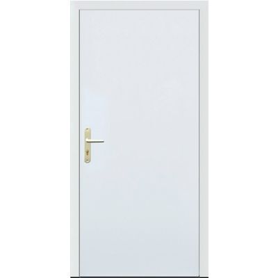 Porte de service acier galvanisé et pvc Hormann Securiserv blanc 90 x h.204,8 cm poussant droit