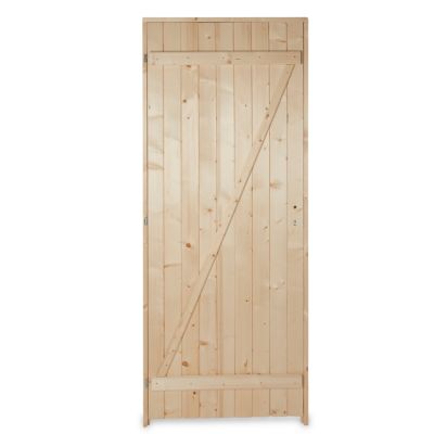 Porte de service bois 90 x h.200 cm poussant droit