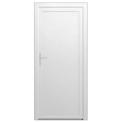 Porte de service pleine PVC 90 x h.205 cm poussant droit