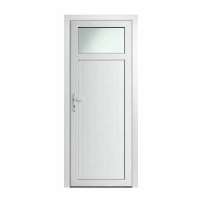 Porte de service pvc 1/4 vitrée Servicio 80 x h.205 poussant gauche