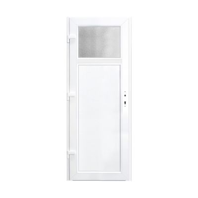 Porte de service pvc gris anthracite ext. et blanc int. 80 x h.205 cm poussant droit