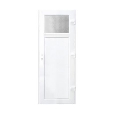 Porte de service pvc gris anthracite ext. et blanc int 80 x h.205 cm poussant gauche