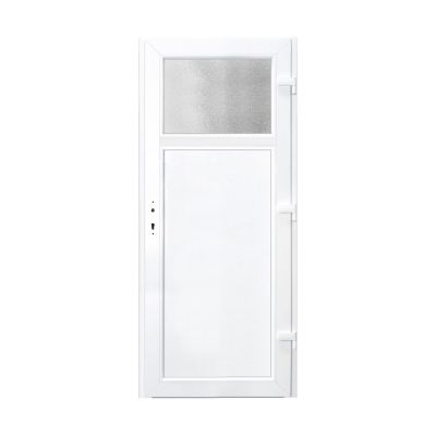 Porte de service pvc gris anthracite ext. et blanc int 90 x h.205 cm poussant gauche