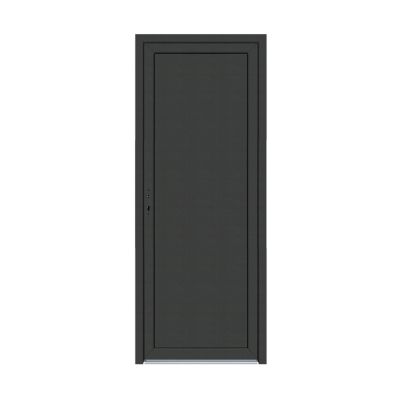 Porte de service pvc pleine gris anthracite ext. et blanc int. 80 x h.205 cm poussant droit