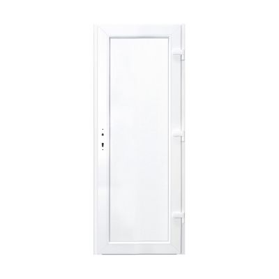 Porte de service pvc pleine gris anthracite ext. et blanc int. 80 x h.205 cm poussant gauche