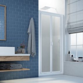 Porte douche en niche saloon 85 CM H 190 en Acrylique mod. Delta