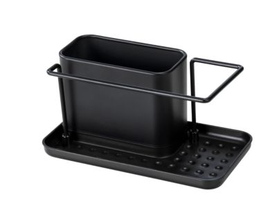 Porte éponge et ustensile de cuisine en métal noir Orio