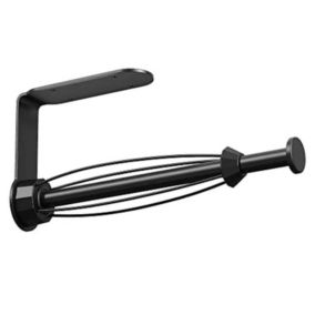 Porte-essuie-tout détachable d'une seule main, antiadhésif et sans perçage, porte-essuie-tout sous armoire (noir)