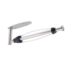 Porte-essuie-tout de cuisine sans perforation, porte-essuie-tout amortissant en acier inoxydable, argenté