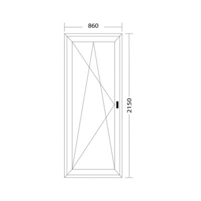 Porte fenêtre oscillo-battante PVC anthracite L 860mm x H 2150mm ouvrant gauche