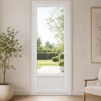 Porte fenêtre PVC blanc 1 vantail hors tout H 208 x L 86 cm ouverture française pour pose en neuf - tirant gauche