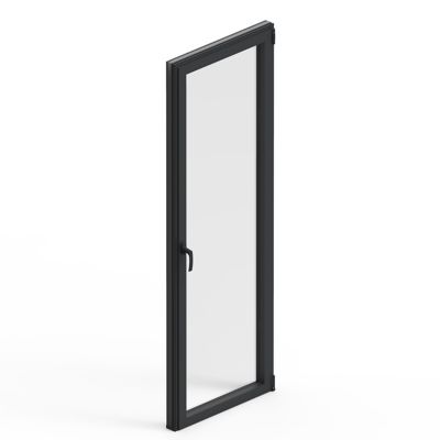 Porte fenêtre alu 1 vantail GoodHome gris - l.80 x h.215 cm, tirant droit