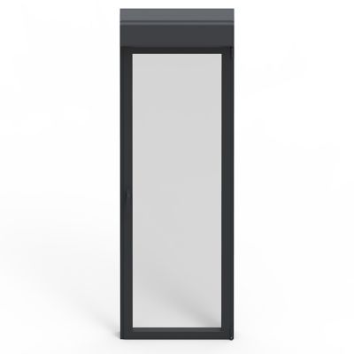 Porte fenêtre alu 1 vantail + volet roulant électrique GoodHome gris - l.80 x h.215 cm, tirant droit