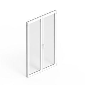 Porte fenêtre alu 2 vantaux GoodHome blanc - l.120 x h.215 cm, tirant droit