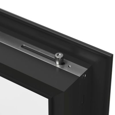 Porte fenêtre aluminium 1 vantail GoodHome gris - l.80 x h.205 cm, tirant droit
