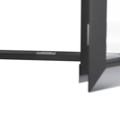 Porte fenêtre aluminium 1 vantail GoodHome gris - l.80 x h.205 cm, tirant droit