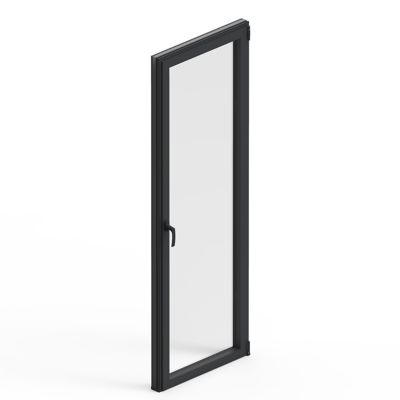 Porte fenêtre aluminium 1 vantail GoodHome gris - l.80 x h.205 cm, tirant droit