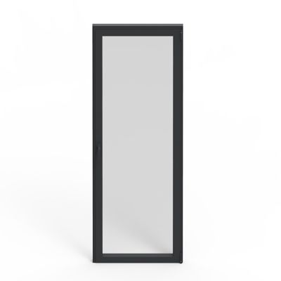 Porte fenêtre aluminium 1 vantail GoodHome gris - l.80 x h.205 cm, tirant droit