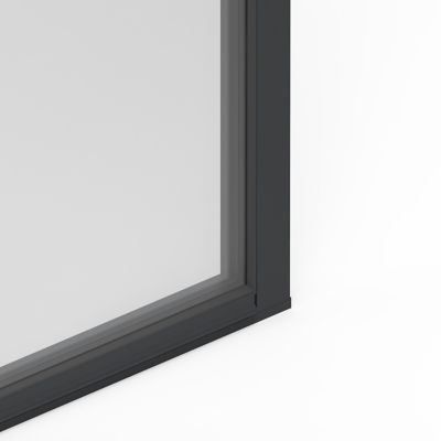 Porte fenêtre aluminium 1 vantail GoodHome gris - l.80 x h.205 cm, tirant droit
