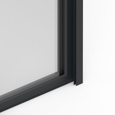 Porte fenêtre aluminium 1 vantail + volet roulant électrique GoodHome gris - l.80 x h.215 cm, tirant droit