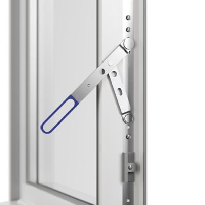 Porte fenêtre aluminium 2 vantaux GoodHome blanc - l.120 x h.215 cm, tirant droit
