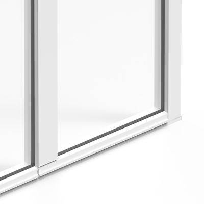 Porte fenêtre aluminium 2 vantaux GoodHome blanc - l.120 x h.215 cm, tirant droit