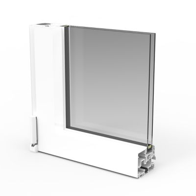 Porte fenêtre aluminium 2 vantaux GoodHome blanc - l.120 x h.215 cm, tirant droit