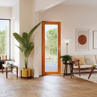 Porte fenêtre bois 1 vantail GoodHome - l.80 x h.205 cm, tirant gauche