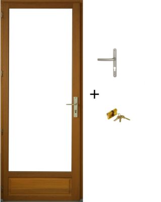 Porte Fenetre Bois 1 Vantail H215 X L80 Cm Côte Tableau Tirant Gauche (poignée, Barillet Ref 01245f924) Gd Menuiseries