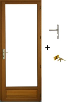 Porte Fenetre Bois 1 Vantail H215 X L90 Cm Côte Tableau Tirant Droite (poignée, Barillet Ref 01245f924) Gd Menuiseries