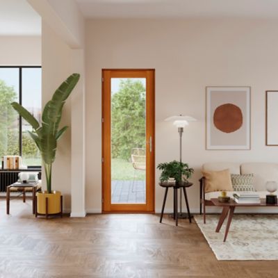 Porte fenêtre bois 1 vantail l.80 x H.215 cm tirant droit GoodHome