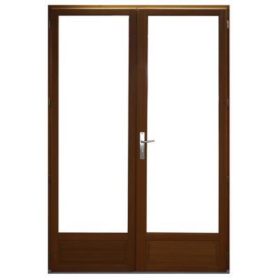 Porte fenêtre bois 120 x h.215 cm 2 vantaux tirant droit Uw 1,6