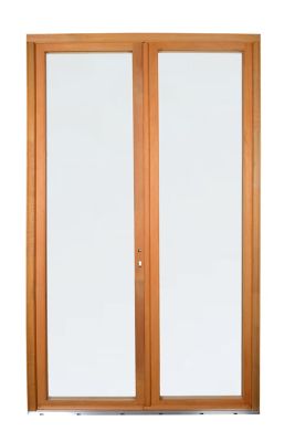 Porte fenêtre bois 2 vantaux GoodHome - l.120 x h.205 cm, tirant droit