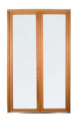 Porte fenêtre bois 2 vantaux GoodHome - l.120 x h.215 cm, tirant droit