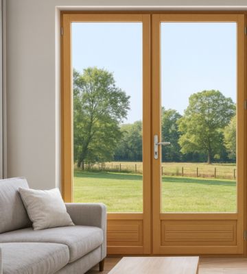 Porte Fenetre Bois 2 Vantaux H205 X L140 Cm Côte Tableau Gd Menuiseries