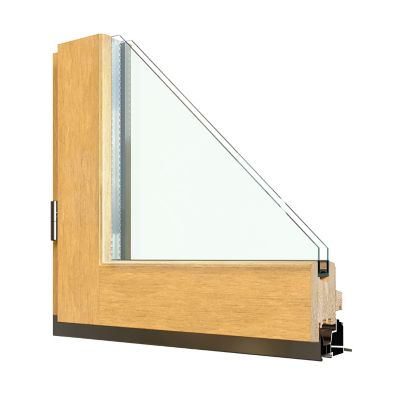 Porte fenêtre bois 2 vantaux l.140 x H.215 cm tirant droit GoodHome
