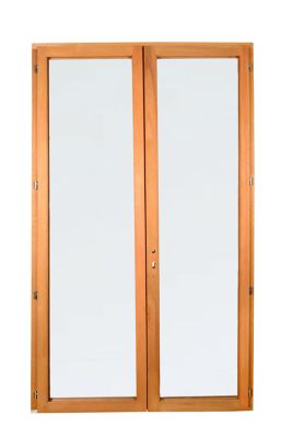 Porte fenêtre bois 2 vantaux l.140 x H.215 cm tirant droit GoodHome